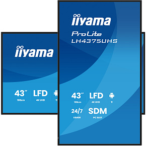 43" iiyama LH4375UHS-B2AG: IPS, 4K UHD, Android, 24/7 43" iiyama LH4375UHS-B2AG: IPS, 4K UHD, Android, 24/7