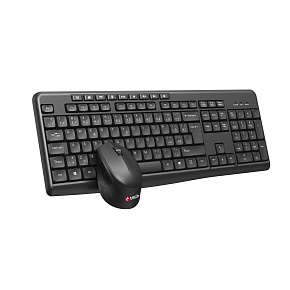 Klávesnice C-TECH WLKMC-04, bezdrátový combo set s myší, černý, USB, CZ/SK Klávesnice C-TECH WLKMC-04, bezdrátový combo set s myší, černý, USB, CZ/SK