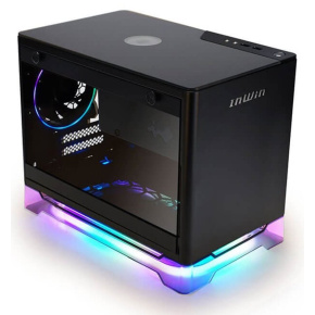 InWin case A1 Plus Black, 650W PSU GOLD, Mini ITX, Tempered Glass, ARGB Fans, Qi 10W Charging panel