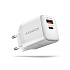 AXAGON ACU-PQ20W nabíjačka do siete 20W, 2x port (USB-A + USB-C), PD3.0/PPS/QC4+/AFC/Apple, biela