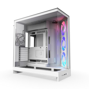 NZXT case H9 Flow RGB, ATX, Large Dual Chamber Mid Tower, white
