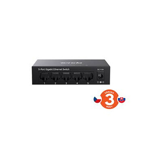 Tenda TEG1005M 5-portový Gigabit Ethernet Switch, 10/100/1000Mbps, Kov Tenda TEG1005M 5-portový Gigabit Ethernet Switch, 10/100/1000Mbps, Kov