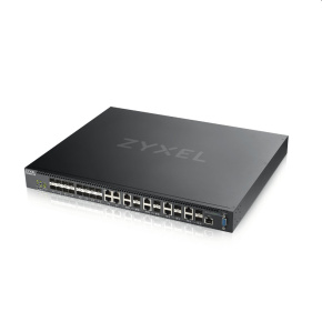 Zyxel XS3800-28, 28-port 10GbE L2+ Switch, MultiGig, 12x 10G Copper, 8x 10G dual pers., 8x 10G SFP+. Dual PSU