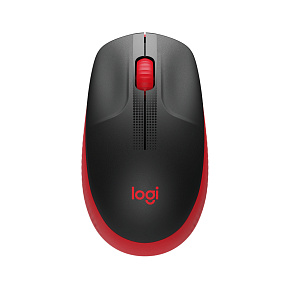 Logitech M190/Kancelárska/Optická/1 000 DPI/Bezdrôtová USB/Čierna-červená