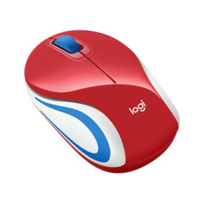 Logitech M187 Wireless Mini Mouse - RED- 2.4GHZ