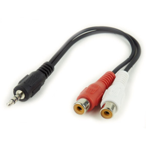 3.5 mm plug to 2 x RCA sockets stereo audio cable, 0,2 m