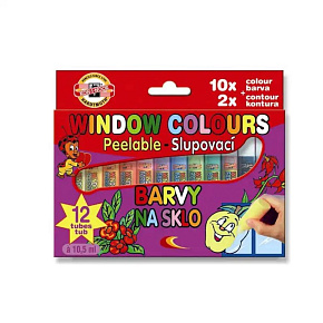 Farby na sklo sada 12ks, 10ml Farby na sklo sada 12ks, 10ml
