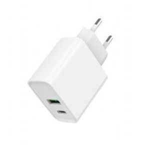 2-port 20 W USB fast charger, white