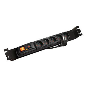 Napajeci panel ACAR F5 FA 3m 5 pozic BK včetně držáků do 19" lišt 1U, ACAR-F5-FA