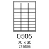 etikety RAYFILM 70x30 univerzálne biele R01000505F (1.000 list./A4)