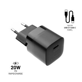 FIXED nabíjačka, USB-C, USB-C/USB-C kábel, 1m, 20W FIXED nabíjačka, USB-C, USB-C/USB-C kábel, 1m, 20W
