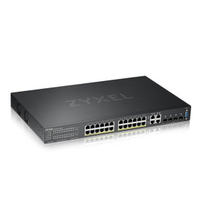 Zyxel GS2220-28HP, 24-port GbE L2 PoE Switch with GbE Uplink (1 year NCC Pro pack license bundled)