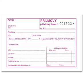 Príjmový pokladničný doklad číslovaný A6 s DPH – 100 listov – samoprepis