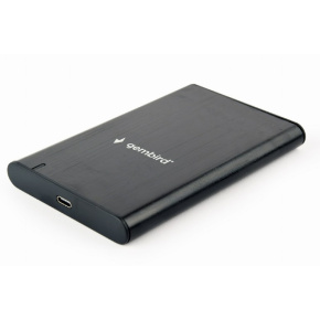 GEMBIRD external box for 2.5" drives, USB 3.1, Type-C, brushed aluminum, black