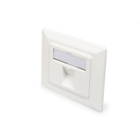 Faceplate for Keystone Jacks,1x RJ45 dust cover, 80x80 + central plate, pure white,