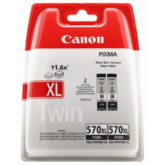kazeta CANON PGI-570PGBK XL black TWIN MG 5750/5751/6850/6851/7750/7751 (2ks) (0318C007)