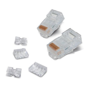 OXnet UTP unshielded plug RJ45-8p8c,50µ" Au, solid wires, insert, Cat6A, (100psc)