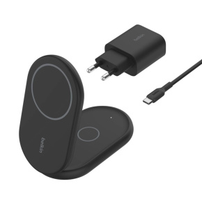Belkin Boost Charge 2-in-1 Magnetic Foldable Wireless Charger with Qi2 15W + 36W Charger - Black