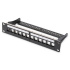 Modular Patch Panel, shielded, 12-Port Blank,1U,254mm (10") Rack Mount, black RAL 9005