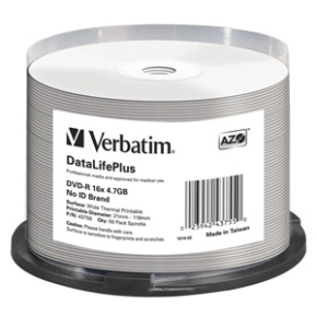 DVD-R Verbatim DTL+  cakebox 50 | 4.7GB | 16x | pre potlač Thermal