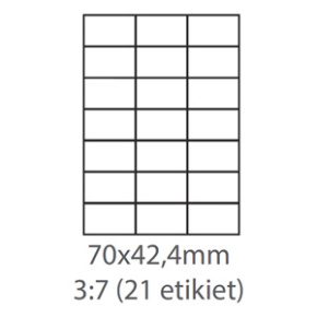 etikety ECODATA Samolepiace 70x42,4 univerzálne biele (1000 listov A4/bal.)