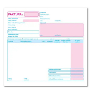 Faktúra – daňový doklad – 21x20cm – 100 listov – dvojfarebná – samoprepis