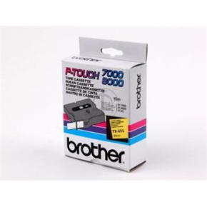 páska BROTHER TX651 čierne písmo, žltá páska Tape (24mm)