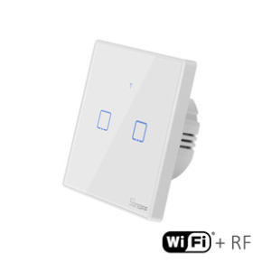 dotykový vypínač dvojtlačítkový biely WiFi+RF Sonoff TX2-2CH