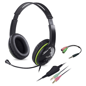 Slúchadlá s mik. GENIUS HS-400A green + redukcia Slúchadlá s mik. GENIUS HS-400A green + redukcia
