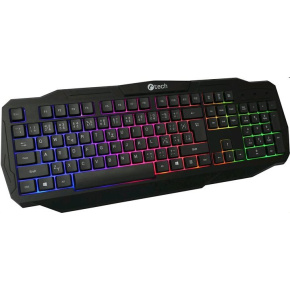 Gaming keyboard C-TECH Arcus (GKB-15), casual gaming, CZ/SK, rainbow backlight, USB