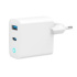 2-port 65W GaN USB fast charger, LED, white