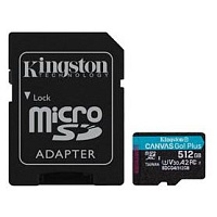Pamäťová karta Kingston Canvas Go! Plus microSDXC 512GB Class 10, UHS-I, U3, V30, A2, 200/104MB/s (+ adaptér)