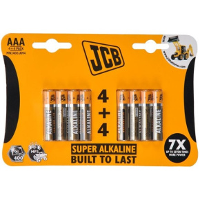 JCB SUPER alkaline battery LR03, blister 8 pcs