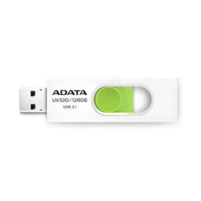 USB kľúč ADATA DashDrive™ Series UV320 128GB USB 3.1 flashdisk, výsuvný, biely+zelená