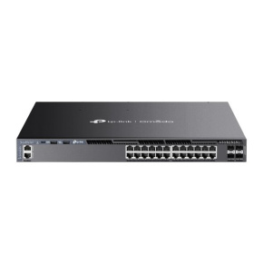tp-link SG6428XHP, Omada 24portový gigabitový stohovatelný L3 řízený PoE+ switch se 4 sloty 10G