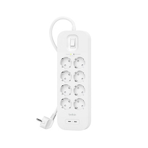 Belkin Surge strip 8 zásuviek, 2x USB-C v2 Belkin Surge strip 8 zásuviek, 2x USB-C v2