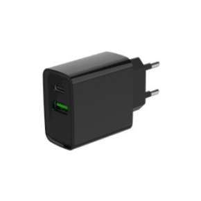 2-port 20 W USB fast charger, black