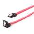 Serial ATA III 50cm data cable with 90 degree bent connector, bulk packing, metal clips