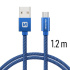 Swissten Data Cable Textile USB / Micro USB 1.2 m, blue