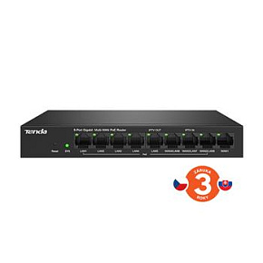 Tenda G0-8G-PoE Gigabit PoE Router, MultiWAN 1x WAN, 5x LAN, 3x WAN/LAN, 8xPoE 802.3af/at, 10/100/1000Mbps Tenda G0-8G-PoE Gigabit PoE Router, MultiWAN 1x WAN, 5x LAN, 3x WAN/LAN, 8xPoE 802.3af/at, 10/100/1000Mbps