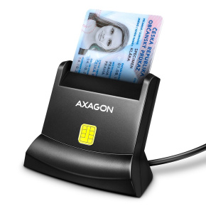 AXAGON CRE-SM4N, USB-A StandReader čítačka kontaktných kariet ID card (eID klient), kábel 1,3 m