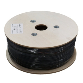 LEXI kábel FTP, Cat5E, drôt, OUTDOOR doublejacket PVC+PE, Fca, cievka 305m - čierna