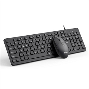 Klávesnice C-TECH KBM-105, drátový combo set s myší, USB, CZ/SK