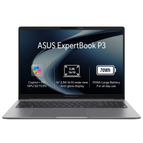 ASUS ExpertBook P3/R7 AI-350/32GB/1TB SSD/AMD Radeon 860M/16" WQXGA/Win11Pro/Grey/3R On-Site