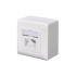 CAT 5e wall outlet, shielded, 2x RJ45 8P8C, LSA, pure white, surface mount