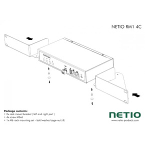 NETIO RM1 4C 19" 1U montage bracket for 1x PowerPDU 4C