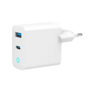 2-port 30W GaN USB fast charger, LED, white