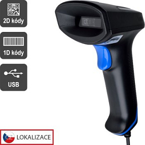 CCD 2D čítačka Virtuos HT-851A, USB (klávesnica/RS-232 emulácia), bez stojančeka, čierna
