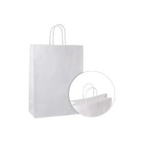 Papierová taška - krútené ucho - 320x120x410 - 200ks/krt biela Papierová taška - krútené ucho - 320x120x410 - 200ks/krt biela