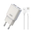 nabíjačka XO L92 MicroUSB 2USB/2A biela